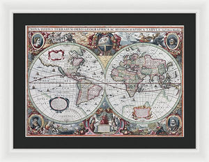 1630 Map Of The World - Framed Print