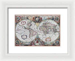 1630 Map Of The World - Framed Print