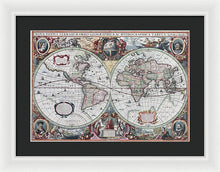 Load image into Gallery viewer, 1630 Map Of The World - Framed Print