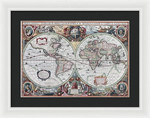 1630 Map Of The World - Framed Print