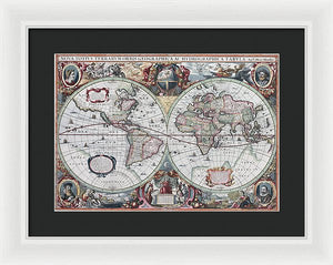 1630 Map Of The World - Framed Print