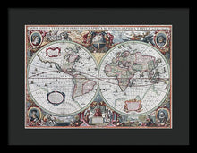 Load image into Gallery viewer, 1630 Map Of The World - Framed Print