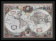 Load image into Gallery viewer, 1630 Map Of The World - Framed Print