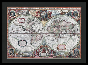 1630 Map Of The World - Framed Print