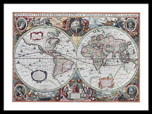 Load image into Gallery viewer, 1630 Map Of The World - Framed Print