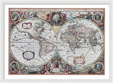 Load image into Gallery viewer, 1630 Map Of The World - Framed Print