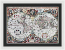 Load image into Gallery viewer, 1630 Map Of The World - Framed Print