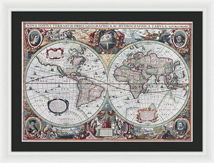 1630 Map Of The World - Framed Print