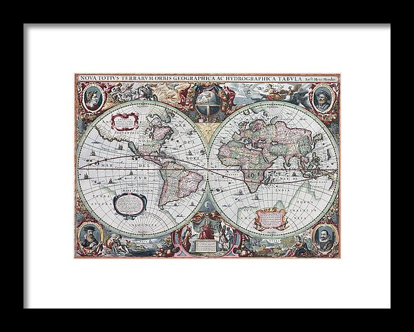 1630 Map Of The World - Framed Print