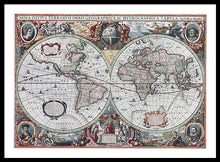 Load image into Gallery viewer, 1630 Map Of The World - Framed Print