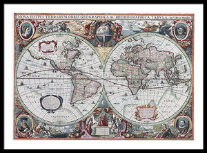 1630 Map Of The World - Framed Print