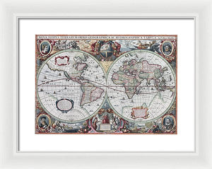 1630 Map Of The World - Framed Print