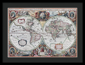 1630 Map Of The World - Framed Print