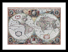 Load image into Gallery viewer, 1630 Map Of The World - Framed Print