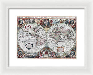 1630 Map Of The World - Framed Print