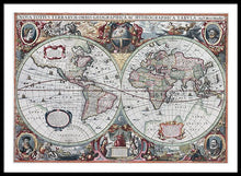 Load image into Gallery viewer, 1630 Map Of The World - Framed Print