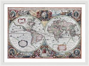 1630 Map Of The World - Framed Print