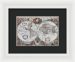 1630 Map Of The World - Framed Print