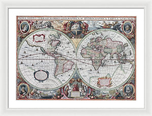 1630 Map Of The World - Framed Print