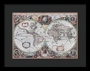 1630 Map Of The World - Framed Print