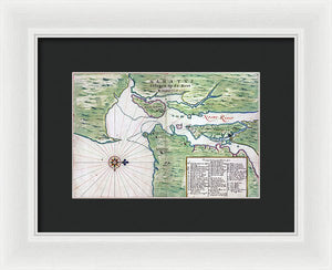 Old Map Of New York City Region 1639 - Framed Print