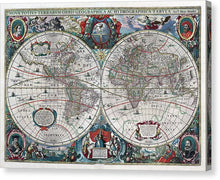 Load image into Gallery viewer, Old 1641 Map Of The World - Canvas Print