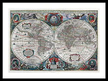 Load image into Gallery viewer, Old 1641 Map Of The World - Framed Print