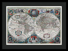 Load image into Gallery viewer, Old 1641 Map Of The World - Framed Print