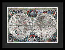 Load image into Gallery viewer, Old 1641 Map Of The World - Framed Print