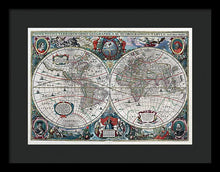 Load image into Gallery viewer, Old 1641 Map Of The World - Framed Print