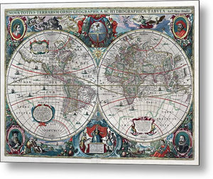 1641 Map Of The World - Metal Print