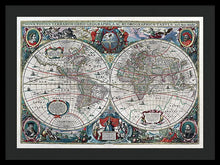 Load image into Gallery viewer, Old 1641 Map Of The World - Framed Print