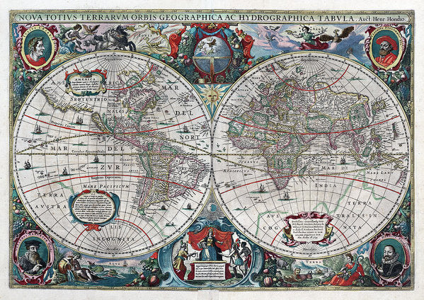 Old 1641 Map Of The World - Art Print