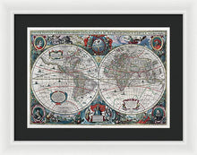 Load image into Gallery viewer, Old 1641 Map Of The World - Framed Print