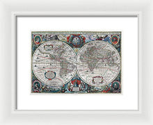 Load image into Gallery viewer, Old 1641 Map Of The World - Framed Print