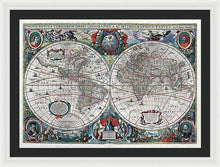 Load image into Gallery viewer, Old 1641 Map Of The World - Framed Print