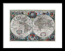 Load image into Gallery viewer, Old 1641 Map Of The World - Framed Print