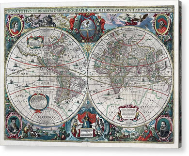 Old 1641 Map Of The World - Acrylic Print