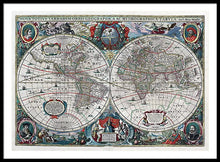 Load image into Gallery viewer, Old 1641 Map Of The World - Framed Print