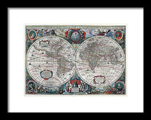 Load image into Gallery viewer, Old 1641 Map Of The World - Framed Print