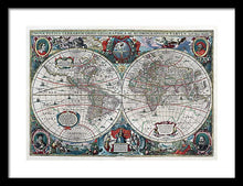 Load image into Gallery viewer, Old 1641 Map Of The World - Framed Print