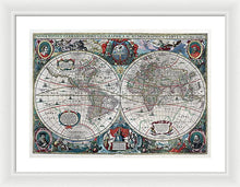 Load image into Gallery viewer, Old 1641 Map Of The World - Framed Print