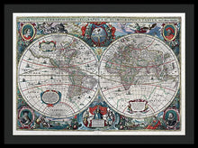 Load image into Gallery viewer, Old 1641 Map Of The World - Framed Print