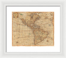 Load image into Gallery viewer, Old Map Of The Americas 1660  - Framed Print