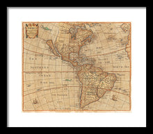 Load image into Gallery viewer, Old Map Of The Americas 1660  - Framed Print