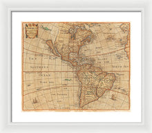 Load image into Gallery viewer, Old Map Of The Americas 1660  - Framed Print