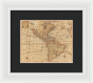 Old Map Of The Americas 1660  - Framed Print