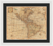 Load image into Gallery viewer, Old Map Of The Americas 1660  - Framed Print