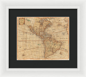 Old Map Of The Americas 1660  - Framed Print