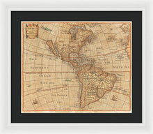 Load image into Gallery viewer, Old Map Of The Americas 1660  - Framed Print